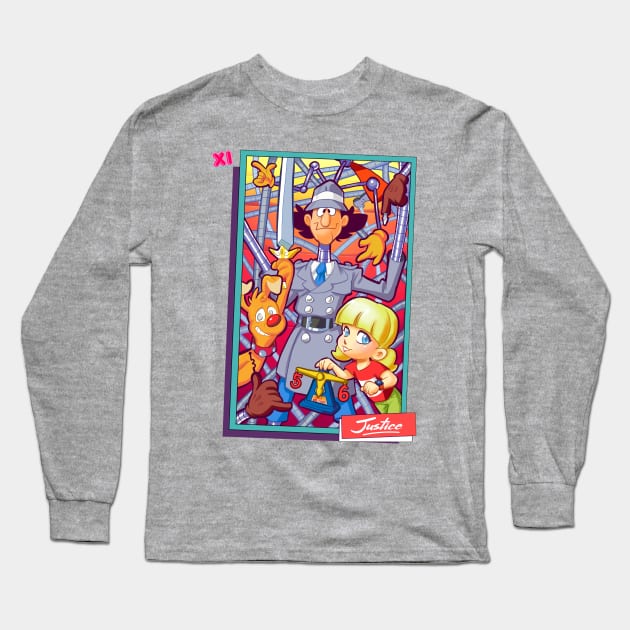 Saturday Morning Tarot XI Justice Long Sleeve T-Shirt by K-Bo.